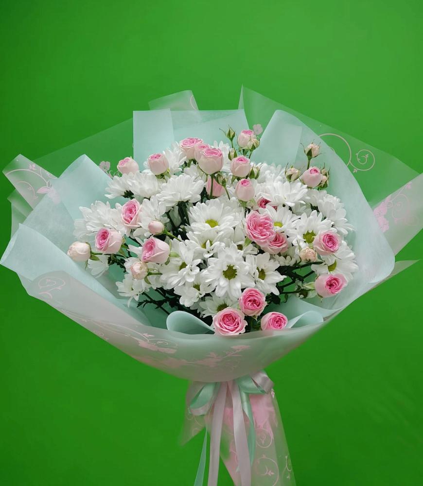 Букет влюбленный романтик в Чое Букет цветов из: Розы и Хризантемы в Чое