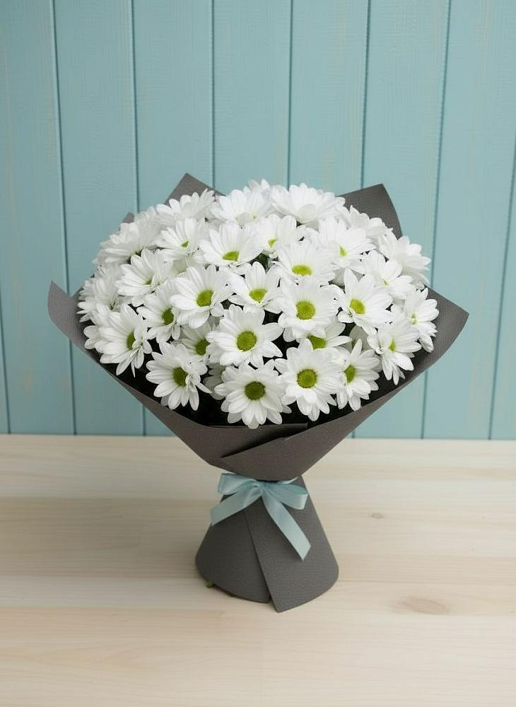 Букет белые хризантемы в Чое Букет цветов из: Хризантемы в Чое