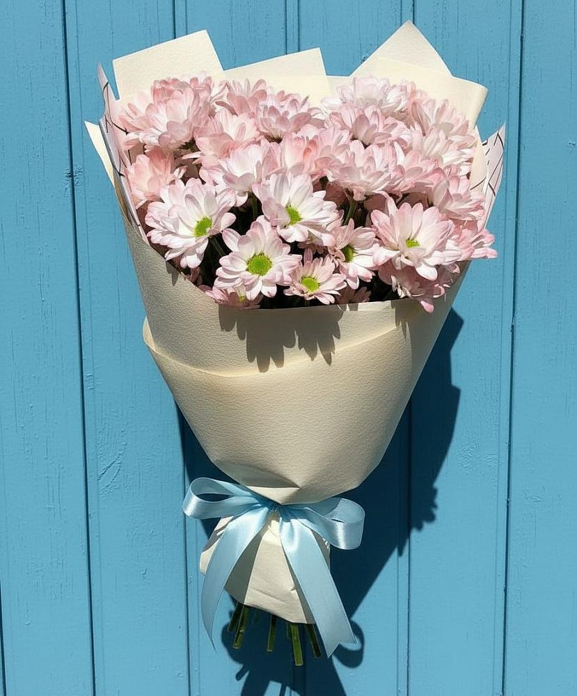 Букет Розовые хризантемы в Чое Букет цветов из: Хризантемы в Чое