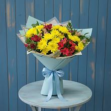 Букет сочные брызги в Чое Букет цветов из:  Альстромерии и Хризантемы в Чое